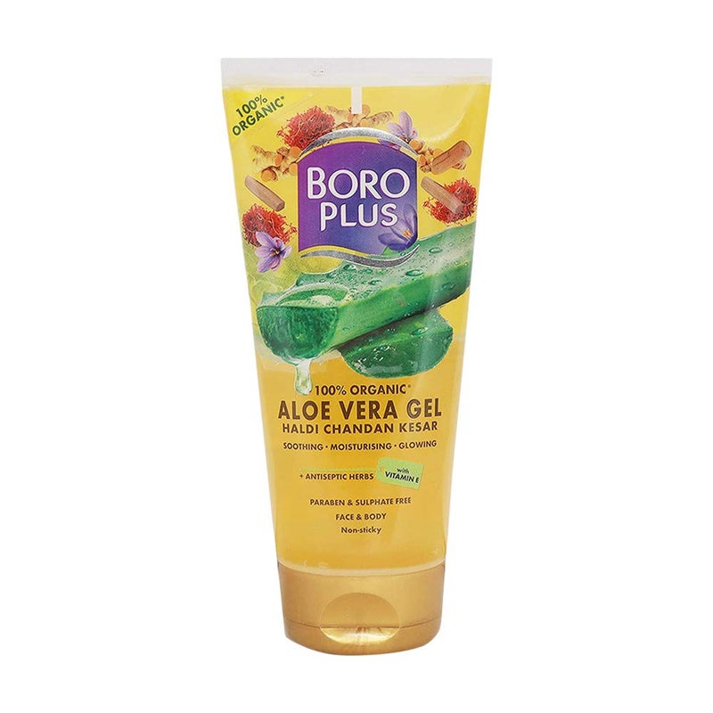 Boroplus Aloe Vera Gel | Moisturizing Gel with Haldi, Chandan & Kesar | Non-Sticky Facial Gel | Removes Pimples & Dark Spots | Provides Radiant & Glowing Skin | 5.07 Oz/150ml - Image 1