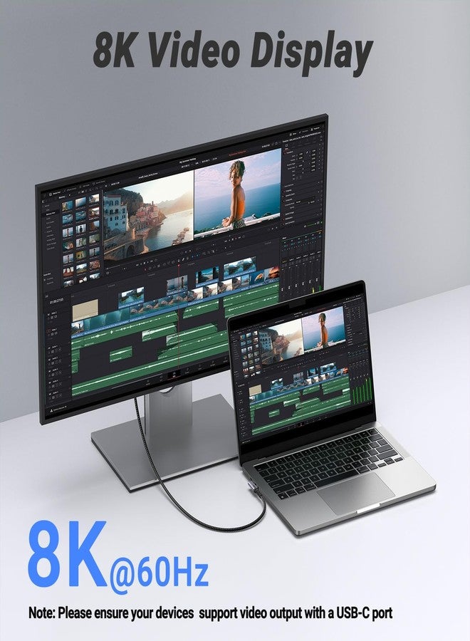 SUMPK Short USB 4 Type-C Cable Right Angle [1.5FT 2 Packs], 240W Fast Charging with High Speed 40Gbps Data Transfer and 8K Video Display - Image 4