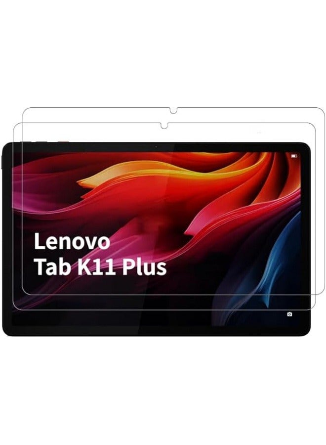 2 Pieces Transparent Hard Film HD Screen Protector Compatible with Lenovo Tab K11 Plus 11.45 inch 2024, Scratch Proof Tempered Glass Easy Install - Image 1
