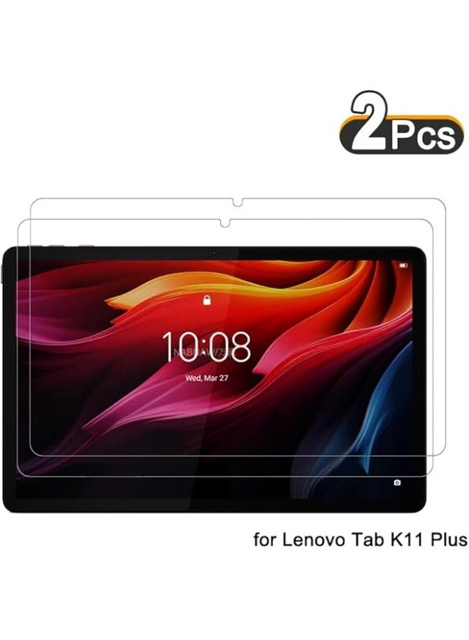 2 Pieces Transparent Hard Film HD Screen Protector Compatible with Lenovo Tab K11 Plus 11.45 inch 2024, Scratch Proof Tempered Glass Easy Install - Image 2