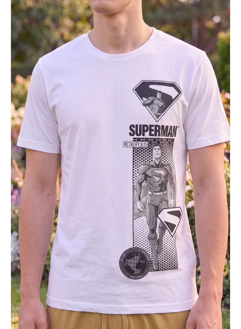 Warner Bros.  Warner Bros. Superman Men's Pyjama Set | Official Superman T-Shirt & Lounge Pants Sleepwear Set | Comfortable Cotton Nightwear for Men | Superhero Loungewear & Pajama Set for Men | Best Price UAE
