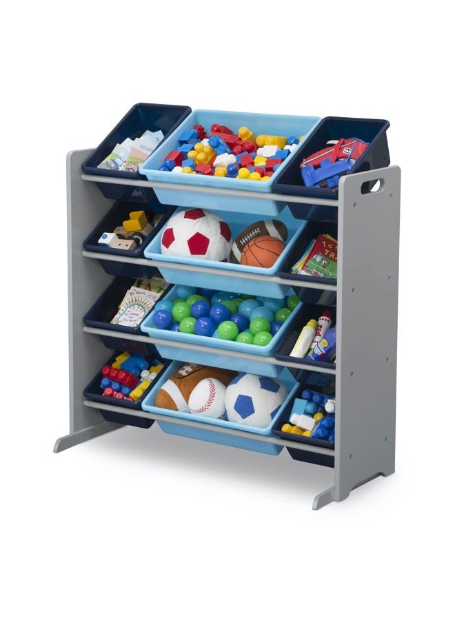 Delta CHILDREN Kids Toy Storage Organizer with 12 Plastic Bins, Grey/Blue, Grey/Blue, 12 Count (Pack of 1) - Image 4