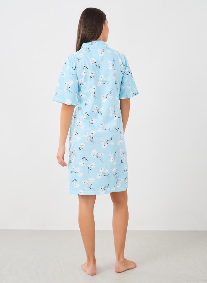 Styli All-Over Floral Print Robe with Tie-Up Detail - Image 4