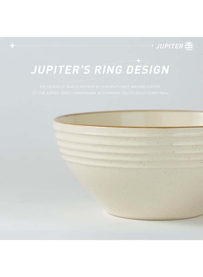 Famiware Jupiter 6 Piece Stoneware Bowls Set in 5.5 inches, Serving Bowl for Cereal, Soup, Rice, Pasta, Scratch Resistant, Microwave & Dishwasher Safe, Vanilla White  - Image 5