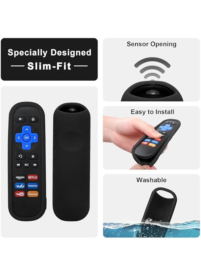 Generic - Protective Silicone Remote Case for Now TV Box/Roku Box Remote Control, Remote Cover Shockproof, Washable, Basketball Texture, Anti Slip Black (Please See Figure 2 Before Placing an Order) - Image 1