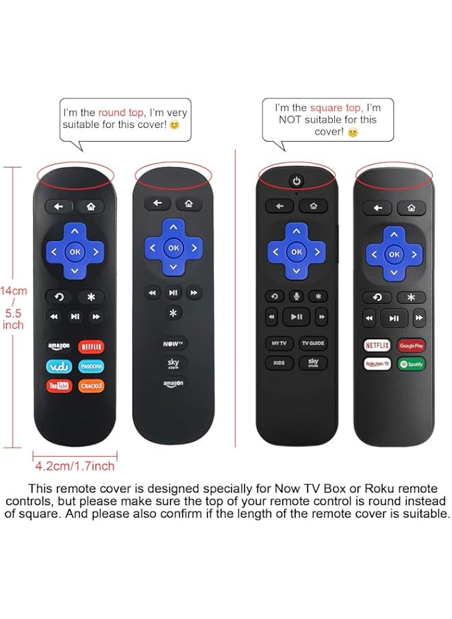 Generic - Protective Silicone Remote Case for Now TV Box/Roku Box Remote Control, Remote Cover Shockproof, Washable, Basketball Texture, Anti Slip Black (Please See Figure 2 Before Placing an Order) - Image 1