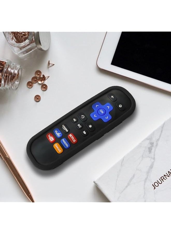 Generic - Protective Silicone Remote Case for Now TV Box/Roku Box Remote Control, Remote Cover Shockproof, Washable, Basketball Texture, Anti Slip Black (Please See Figure 2 Before Placing an Order) - Image 1