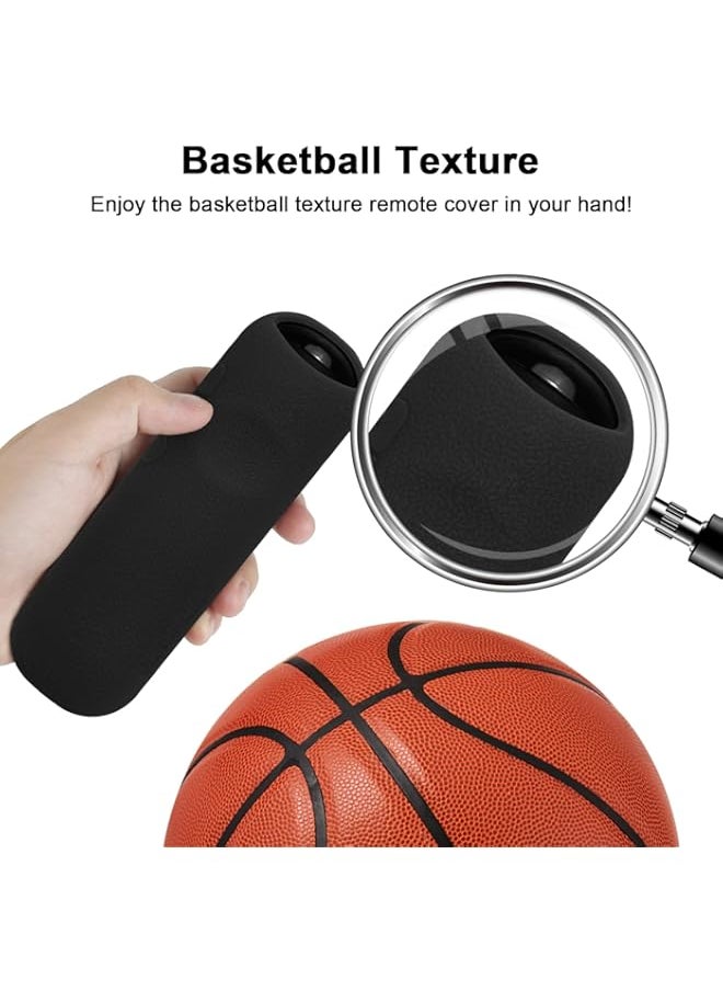 Generic - Protective Silicone Remote Case for Now TV Box/Roku Box Remote Control, Remote Cover Shockproof, Washable, Basketball Texture, Anti Slip Black (Please See Figure 2 Before Placing an Order) - Image 1