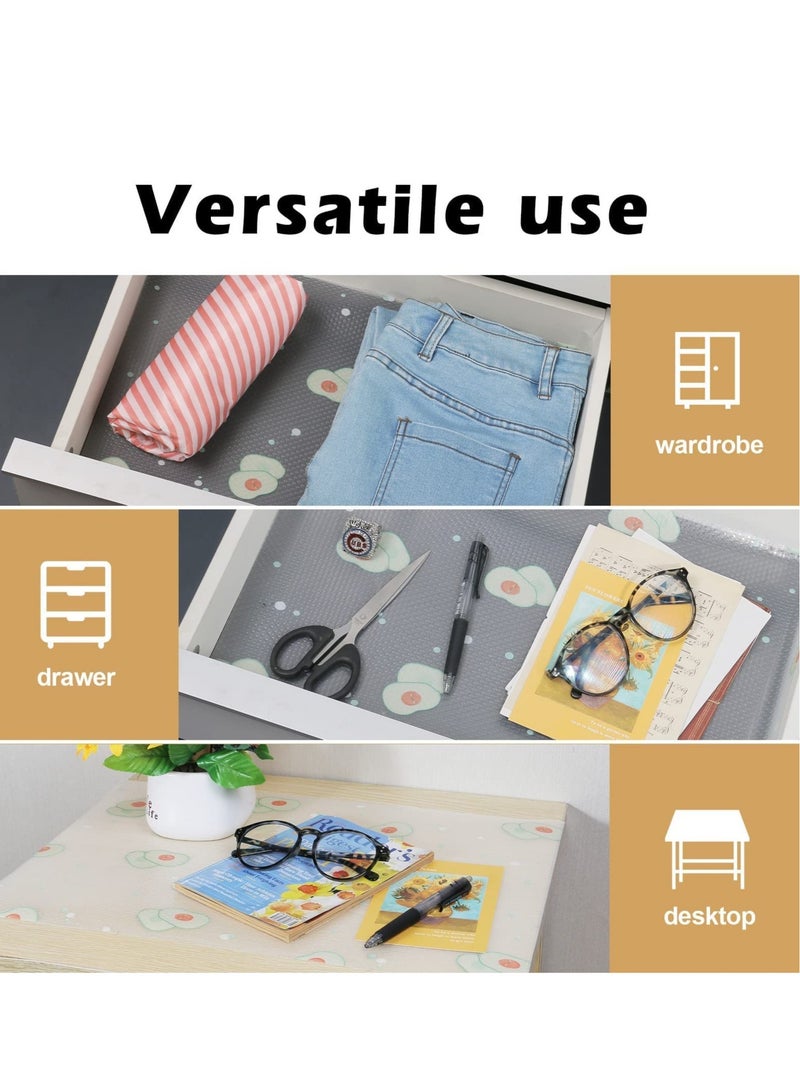 بطانة رف مقاومة للانزلاق لدرج المطبخ والخزائن 17.7 × 79 بوصة حصير مقاوم للبقع لتنظيم الثلاجة والمكتب - Image 4