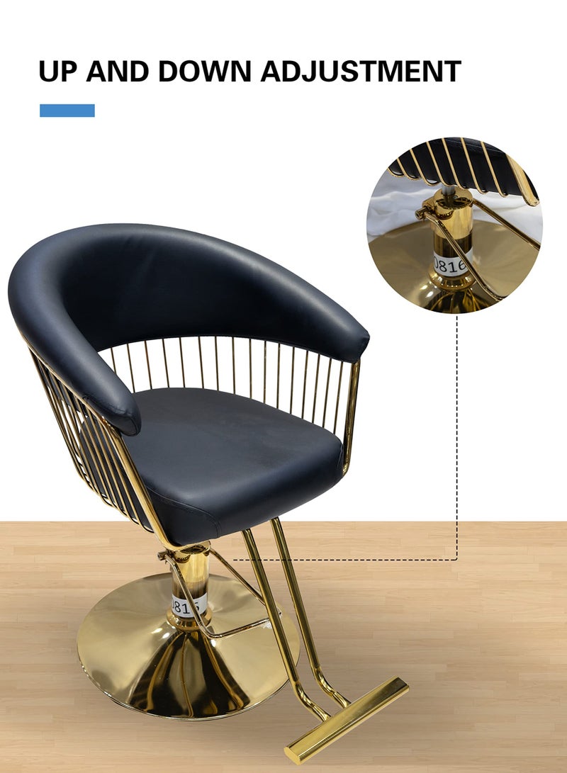 ميشيدا سيدات الحلاق كرسي تصفيف الشعر كرسي هيدروليكي الصالون كرسي التثبيت الحرة (أسود) - Image 3
