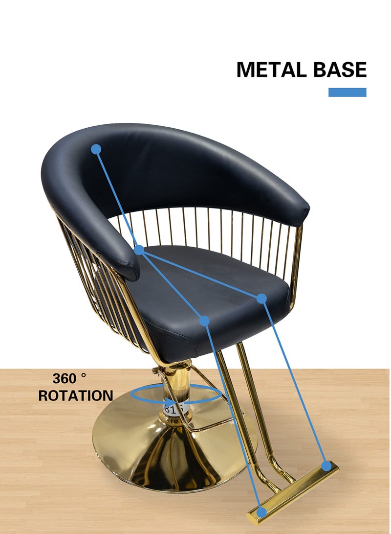 ميشيدا سيدات الحلاق كرسي تصفيف الشعر كرسي هيدروليكي الصالون كرسي التثبيت الحرة (أسود) - Image 2