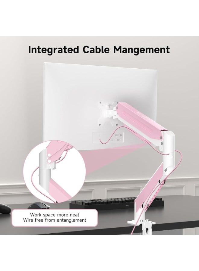 Single Monitor Arm, Monitor Mount Gas Spring Monitor Arm Desk Mount, Adjustable Gas Spring Monitor Stand for 17-35 inch LCD LED Computer Monitor, Monitors Weight Capacity up to 11kg - Image 2