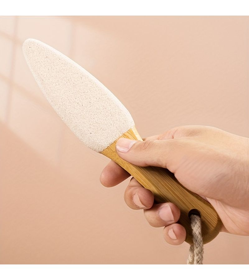 Dual Sided Pumice Stone And Foot File Ergonomic Handle Remover For Cracked Feet Heels Elbows Hands Durable Polypropylene Exfoliator For Hard Skin White Shower Use - Image 3