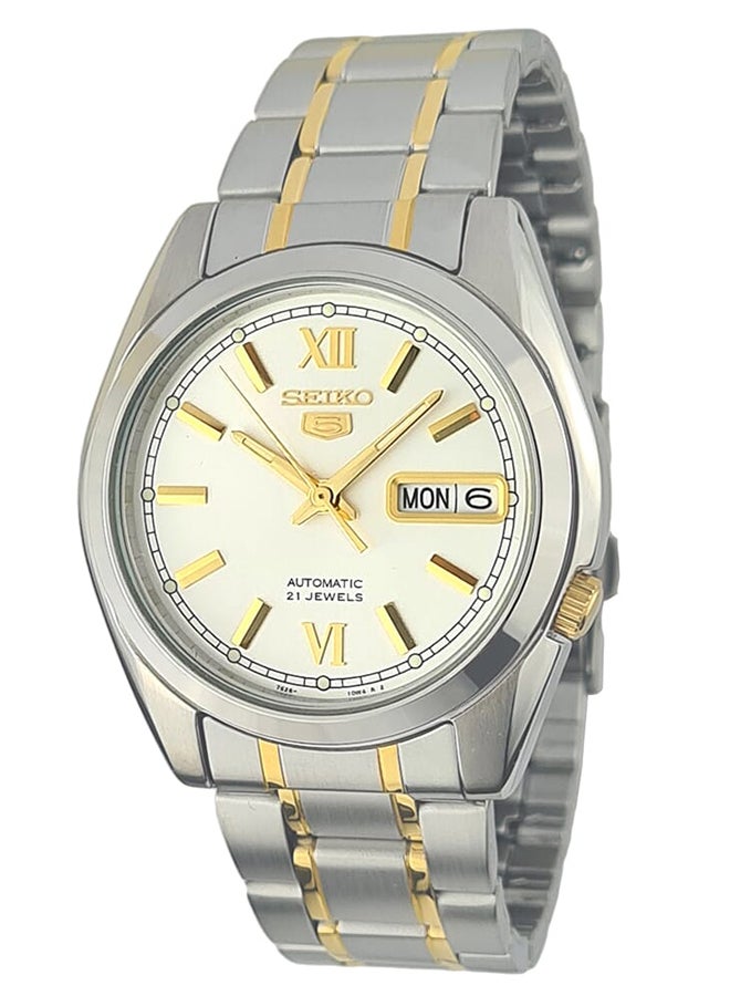 Seiko ساعة يد أوتوماتيكية للرجال من الفولاذ المقاوم للصدأ على شكل دائري أنالوج SNKL57K1 - 37 مم - Image 1