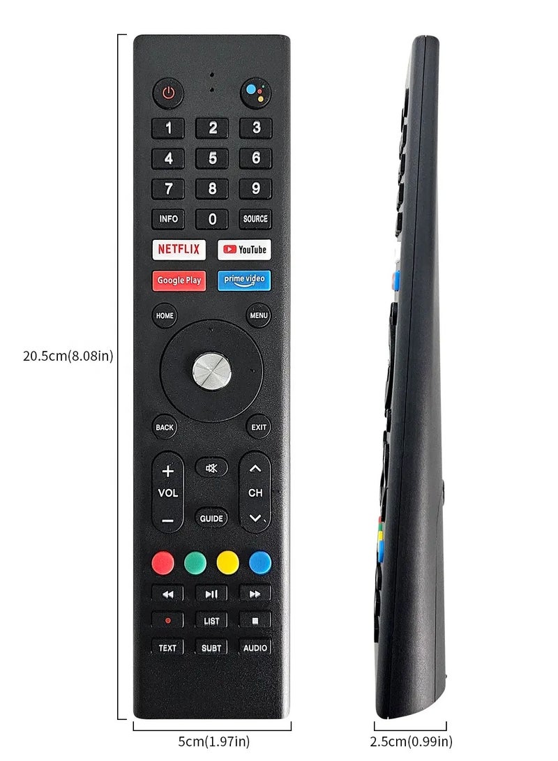 ATC Smart TV Remote - Replacement Remote Control Compatible For ATC Smart LCD LED TVs with Google Play, Netflix, Prime Video & YouTube Smart Keys - Black - Image 3