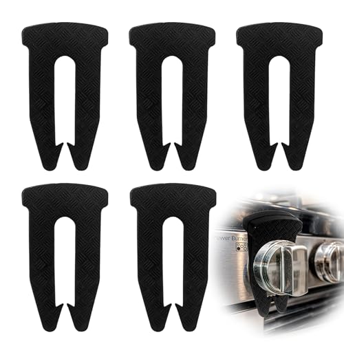 YENOVO Gas Stove Knob Locks 5 Pack Childproof Silicone Covers for Oven and Cooktop Knobs HeatResistant ToolFree Installation Prevents Accidental Ignition by Kids or Pets Universal Fit - Image 1