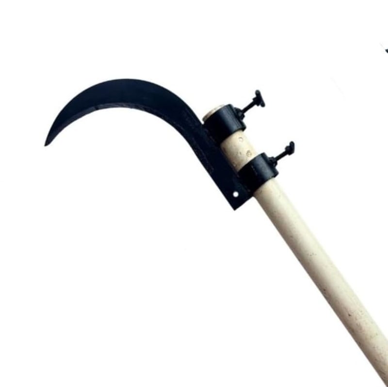 Hudioo Grass Sickle Cutter Head with screw – Sharp Curved Blade for Cutting Grass and Weeds, Heavy Duty Tool Attachment with Adjustable Handle Clamp for Outdoor Use - Image 1