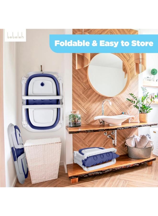 bebeleh Foldable Baby Bathtub with Thermometer & Newborn Sling – Collapsible Infant Bath Tub 0–24 Months - Image 4