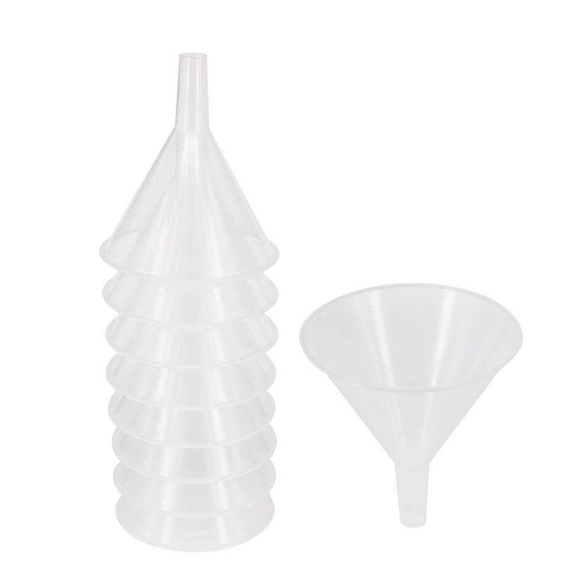 zmybcpack 8 Pack Multi-Purpose Plastic Funnels with Long Reaching Spout (4.7”) for Water Bottle, Easy and Smooth Content Transfer by ZMYBCPACK - Image 1
