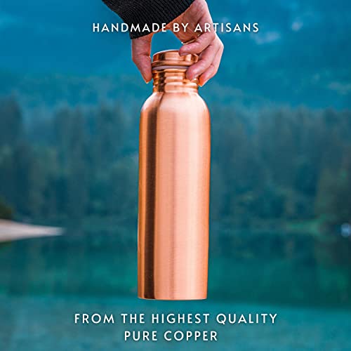 Kosdeg Copper Water Bottle - 34oz Smooth Design - A Handcrafted Ayurvedic Pure Copper Vessel For Drinking - Drink More Water, Lower Your Sugar Intake And Enjoy The Health Benefits - Image 4