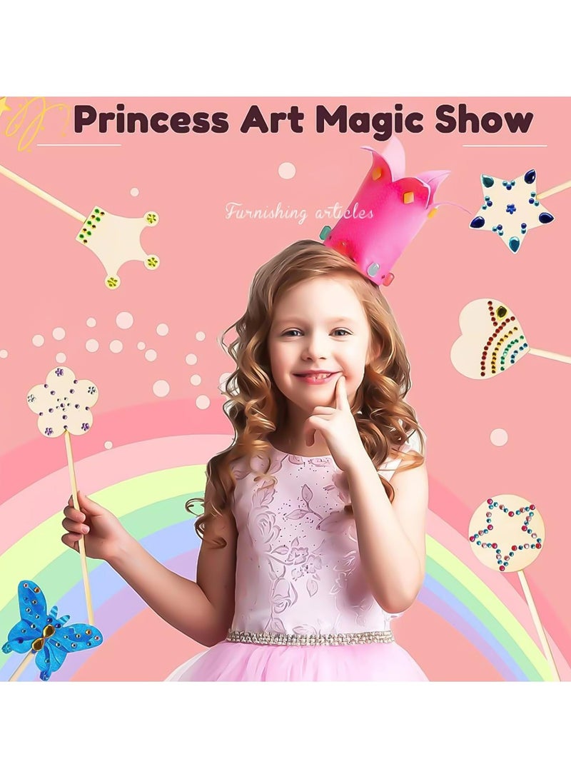 CMGTYYD 12 Sets Fairy Wands, Princess Fairy Wands Kit, DIY Magical Wand, DIY Crafts, Craft Kits, Unfinished Wooden, with Gem Stickers, Arts Crafts, Gifts for Girls, for Birthday Halloween Party - Image 5