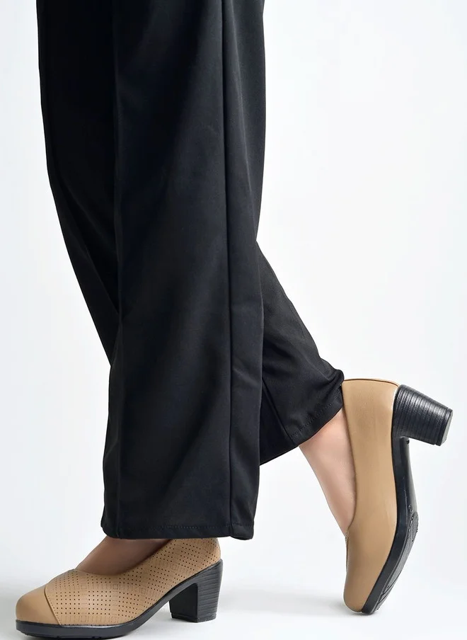 Shoetopia Shoetopia Block Pumps with Laser Cuts