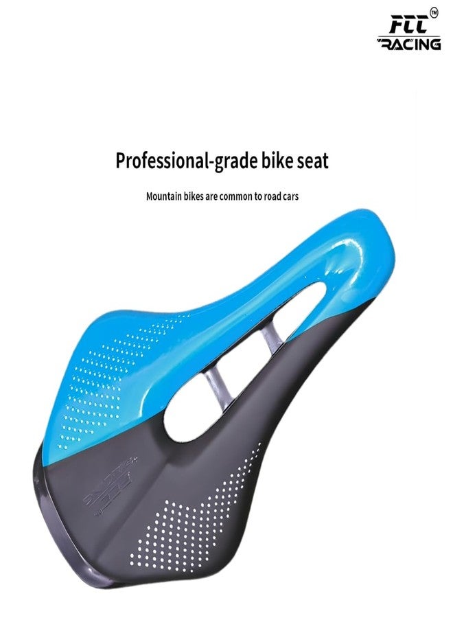 FCCRACING FCC Racing Comfortable PU Leather Bicycle Saddle (Blue-Black) | Lightweight 330g Shock-Absorbing Bike Seat with Wrench Combo for MTB & Road Bikes - Image 5