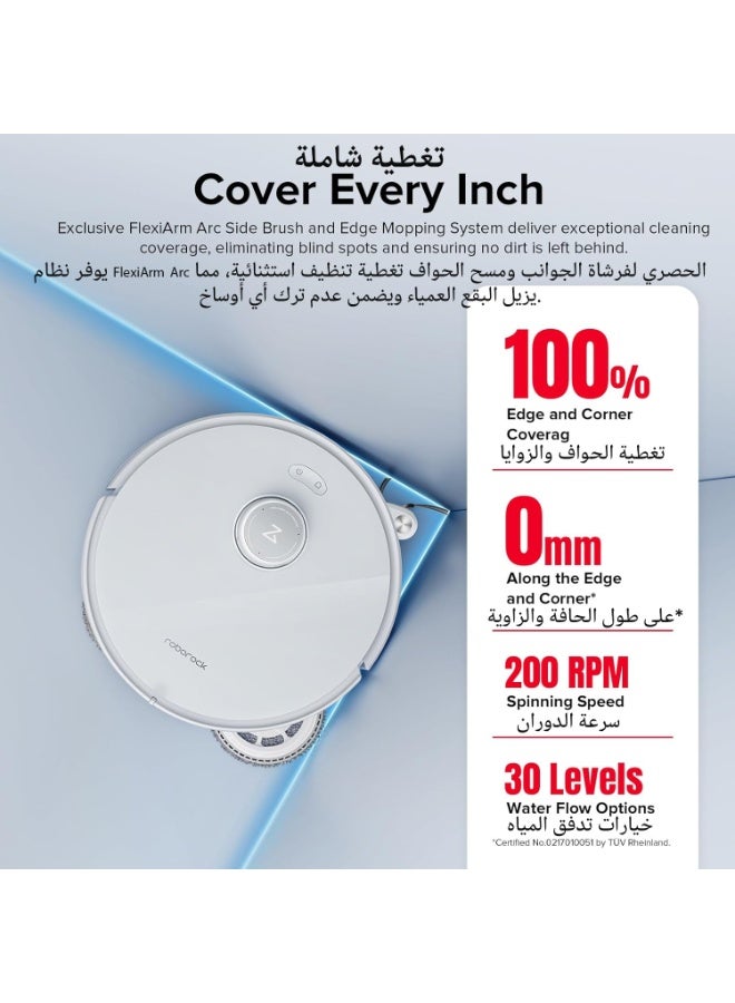 roborock Qrevo Curv Robot Vacuum and Mop, 18,500Pa Suction, Zero-Tangling, DuoDivide Main Brush, FlexiArm Arc Side Brush,AdaptiLift Chassis, FlexiArm Auto Mop Washing & Drying, Self-Emptying - Image 5