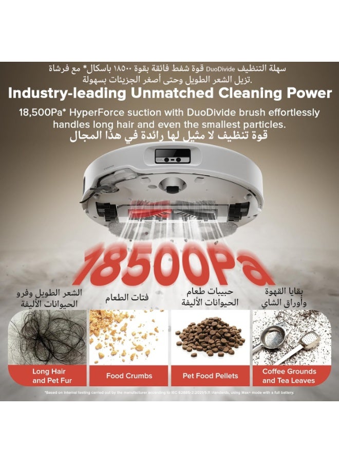 roborock Qrevo Curv Robot Vacuum and Mop, 18,500Pa Suction, Zero-Tangling, DuoDivide Main Brush, FlexiArm Arc Side Brush,AdaptiLift Chassis, FlexiArm Auto Mop Washing & Drying, Self-Emptying - Image 4