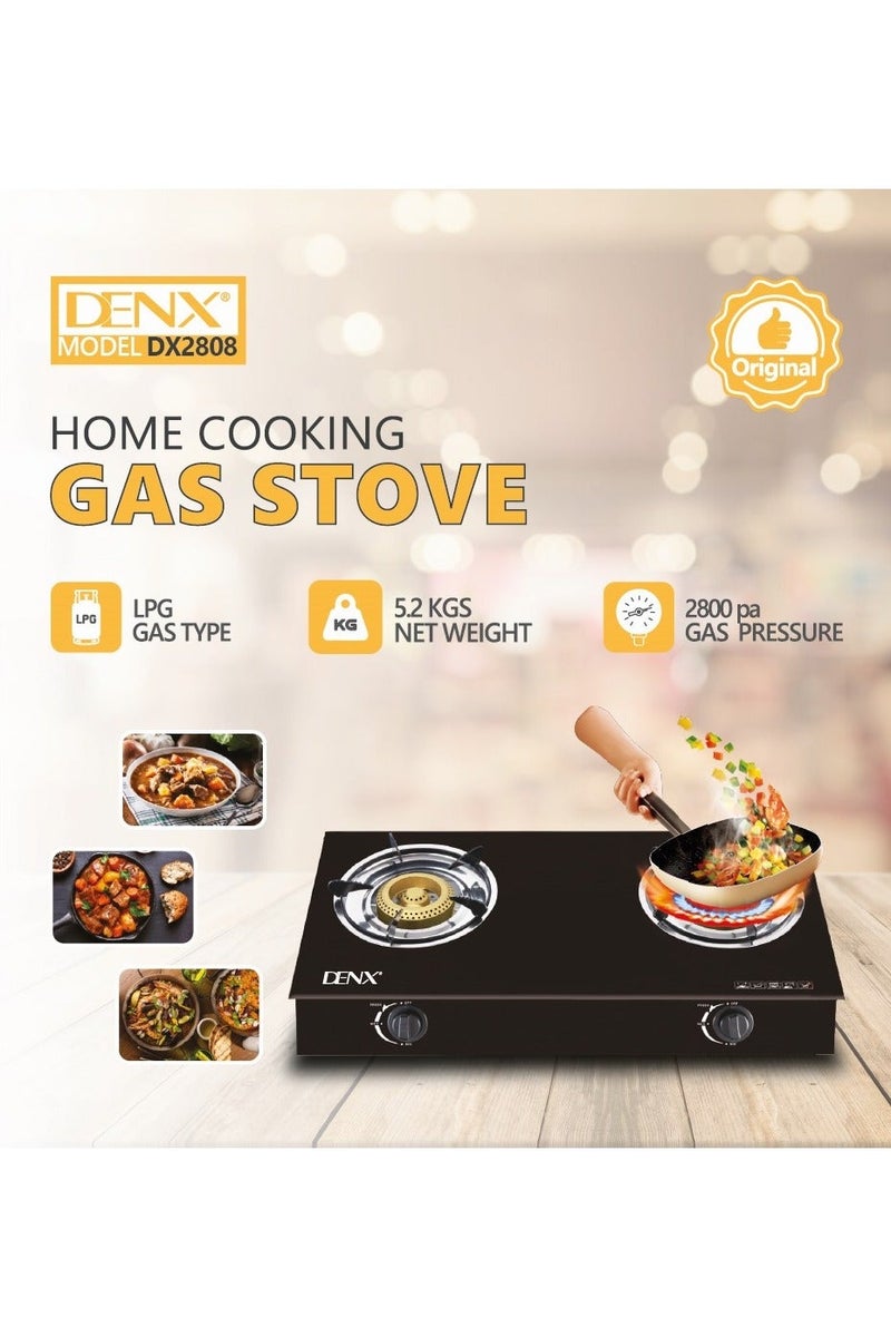 دينكس موقد غاز زجاجي مقاوم للحرارة مع شعلتين - Image 1