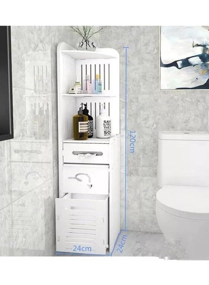 تي بي جي بي خزانة حمام أرضية مع حامل مناديل ودرج - Image 4