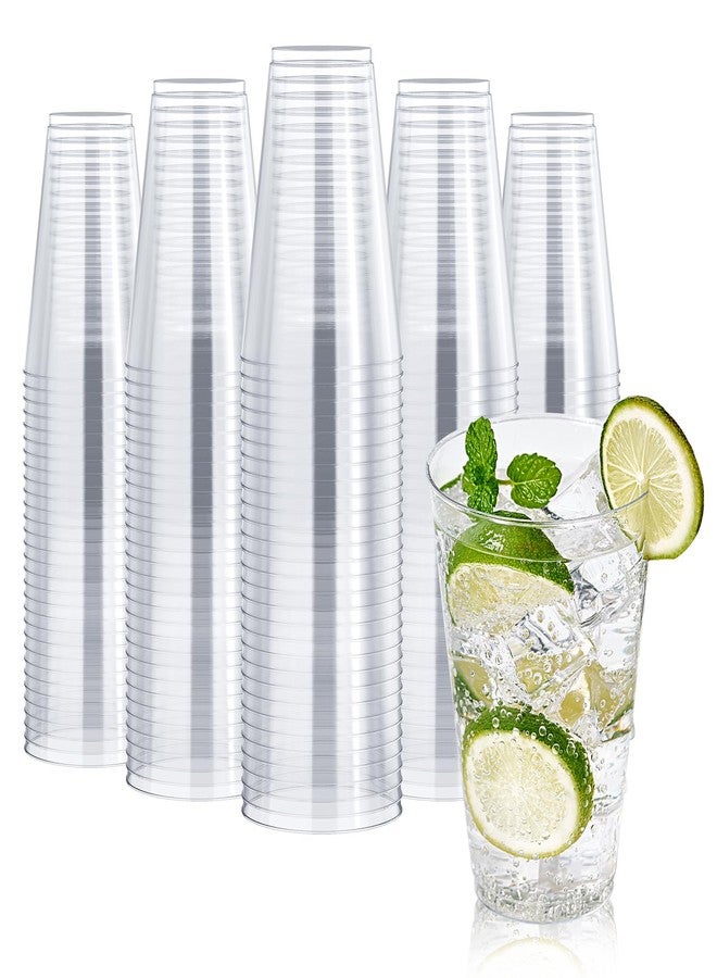 FOCUSLINE 200 Pack 14 oz Clear Plastic Cups, Large Disposable Cups Plastic Party Cup, 14 Ounce Heavy duty Clear Cups for Thanksgiving, Halloween, Christmas - Image 1