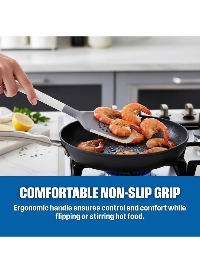 Westinghouse USA Silicone/PBT Slotted Turner | Heat-Resistant Spatula for Flipping, Stirring & Straining | Non-Slip Handle | Safe for Non-Stick Cookware | Easy-to-Clean Kitchen Tool - Image 4