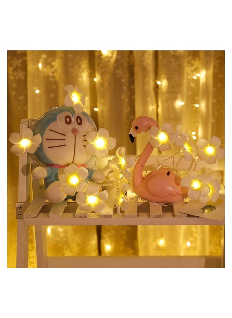 SYOSI LED Artificial Plumeria Flower String Lights Hawaiian Foam USB Powered Fairy for Bedroom Birthday Wedding Beach Party  - Image 2