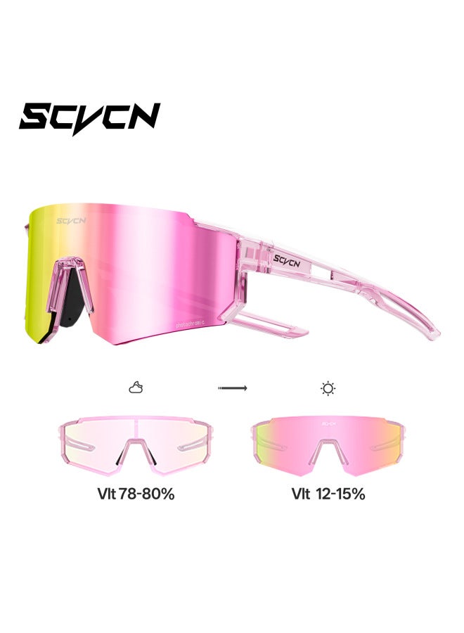 SCVCN نظارات دراجة هوائية متغيرة اللون نظارات جري احترافية للرجال والنساء للرياضة في الهواء الطلق للجبال مقاومة للريح نظارات واقية نظارات شمسية - Image 5