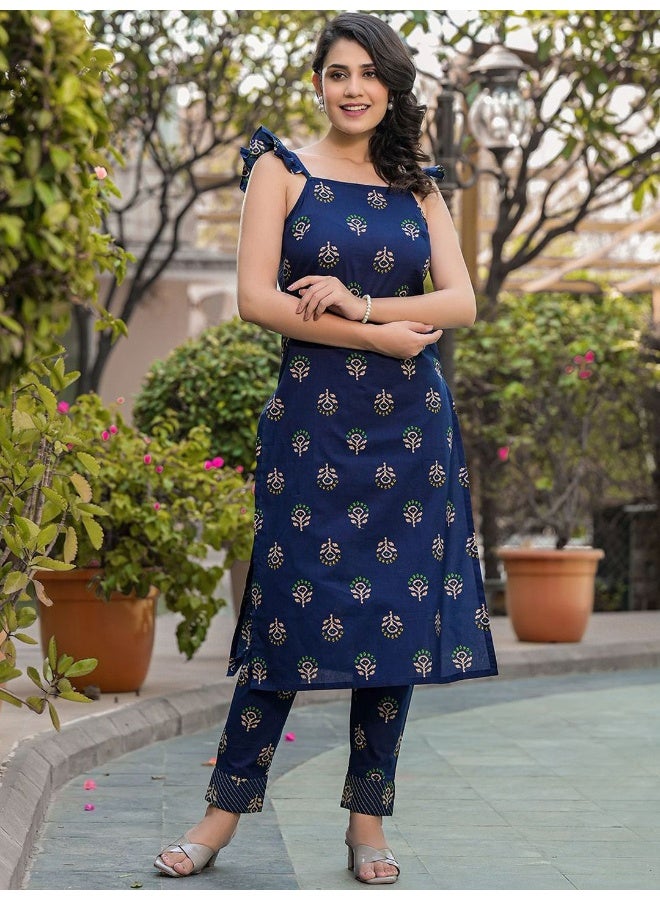 AKS Indigo Kurta Pant Set  - Image 1