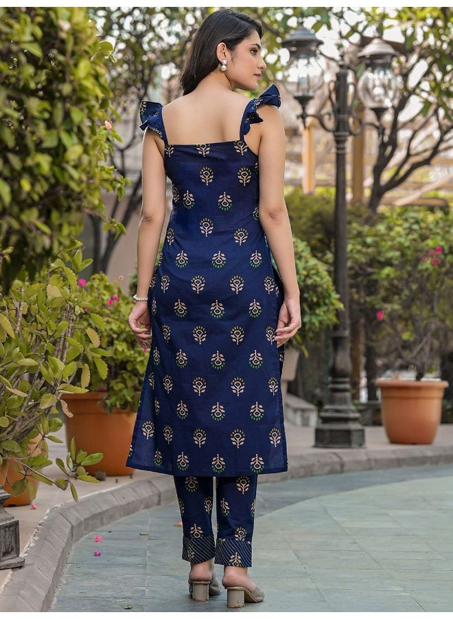 AKS Indigo Kurta Pant Set  - Image 4