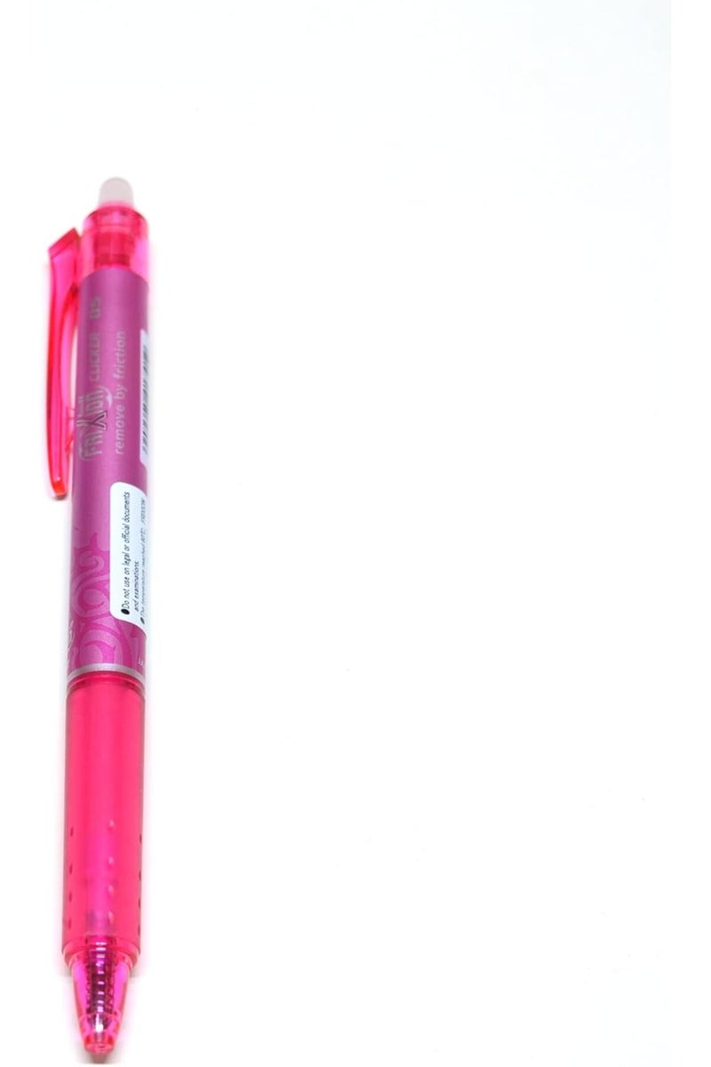 PILOT Frixion Clicker Roller Ball Pen, 0.5 mm Tip Size, Pink - Image 3