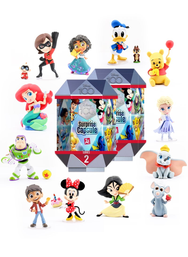 Disney كبسولات ديزني المفاجئة D100 السلسلة 2، قطعة متنوعة 1 (قد يختلف الشخصية واللون) | تمثال قابل للجمع | تمثال مفاجئ | تمثال غامض | هدية للأطفال وجامعي التحف! - Image 1
