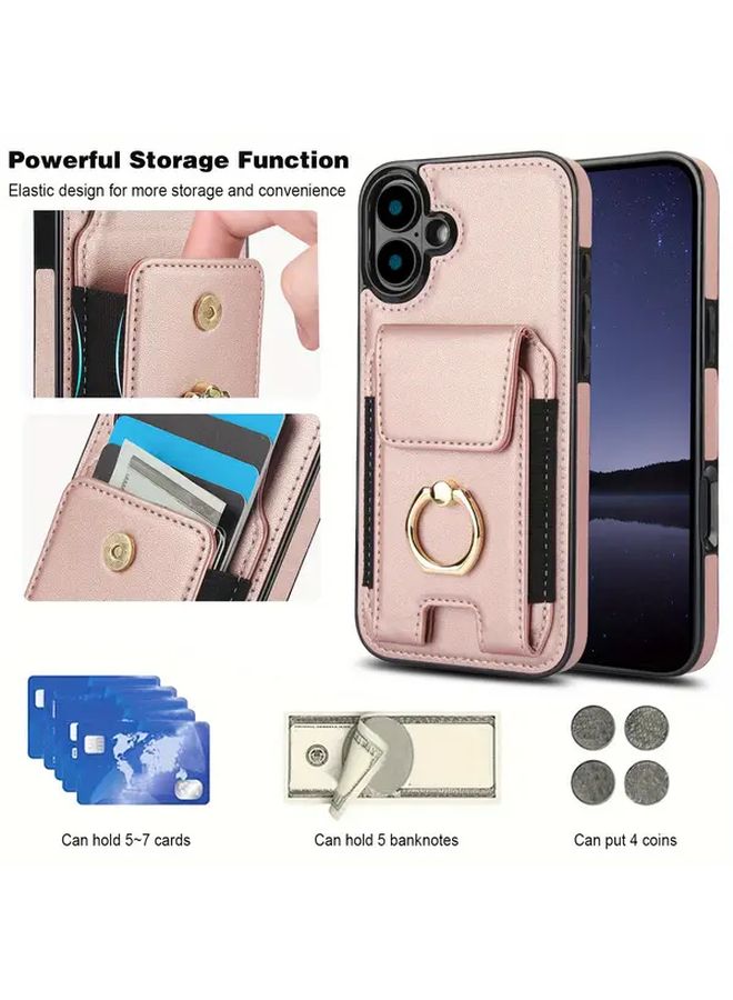 Black Wallet Case for iPhone 12 Mini with Kickstand and Ring Holder - Image 5