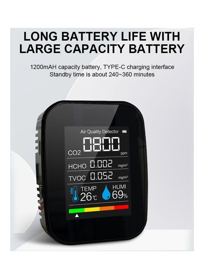 NIBEMINENT 5-In-1 Air Quality Monitor White 11.9x4x11.9cm - Image 2
