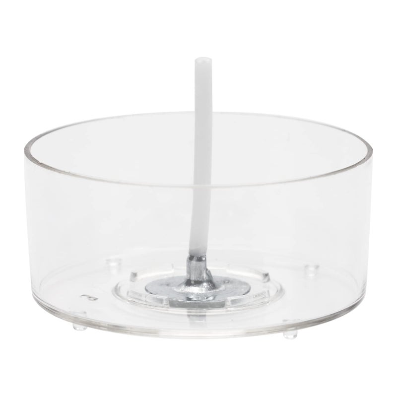 CandMak Tea Light Candle Cups 50pcs Clear Polycarbonate Plastic Empty TeaLight Mold Tin Container with 50pcs TeaLight Candle Wicks Circle