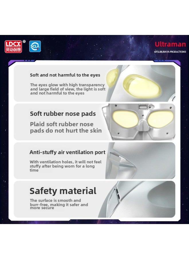 Generic - Light-emitting Ultraman Mask Children Baby Boy Light-emitting Toy Selodiga Litga 2023 Gift-Color:[litga] Ultraman Sound And Light Mask - Image 1