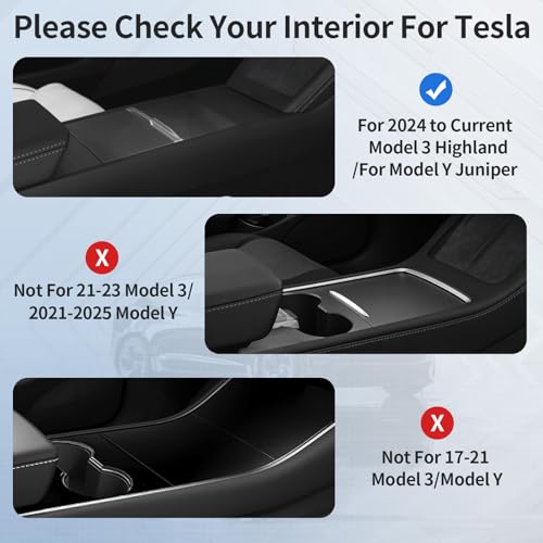 TSLDRV Center Console Organizer Tray for Tesla Model Y Juniper Accessories 2025 2026/For Tesla Model 3 Highland Accessories 2024 2025 2026 [Slide Smoothly/US Patent] Cup Holder Matte Black - Image 2