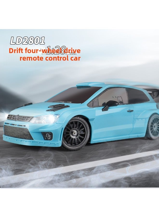Landa Technology LD2801 Four-wheel Drive Full Scale Polo Model 1/28 Drift RC Remote Control Car Electric Toy-Color:Blue (7.4v)-Scale:1:28 - Image 3