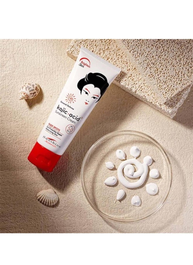 KOJIC ACID Kojic acid facial sunscreen cream SPF + 50 with protection factor 80 grams  - Image 3