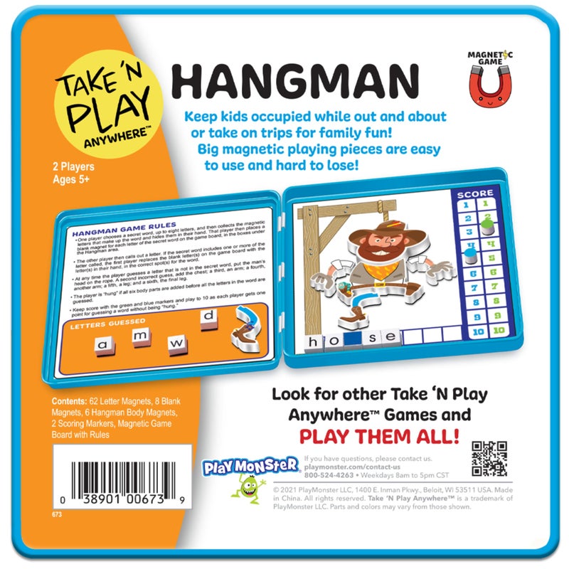 PlayMonster Take N Play Anywhere â€” Hangman â€” Easy to Use, Hard to Lose â€” Fun on the Go Travel Game â€” For Ages 5+ - Image 4