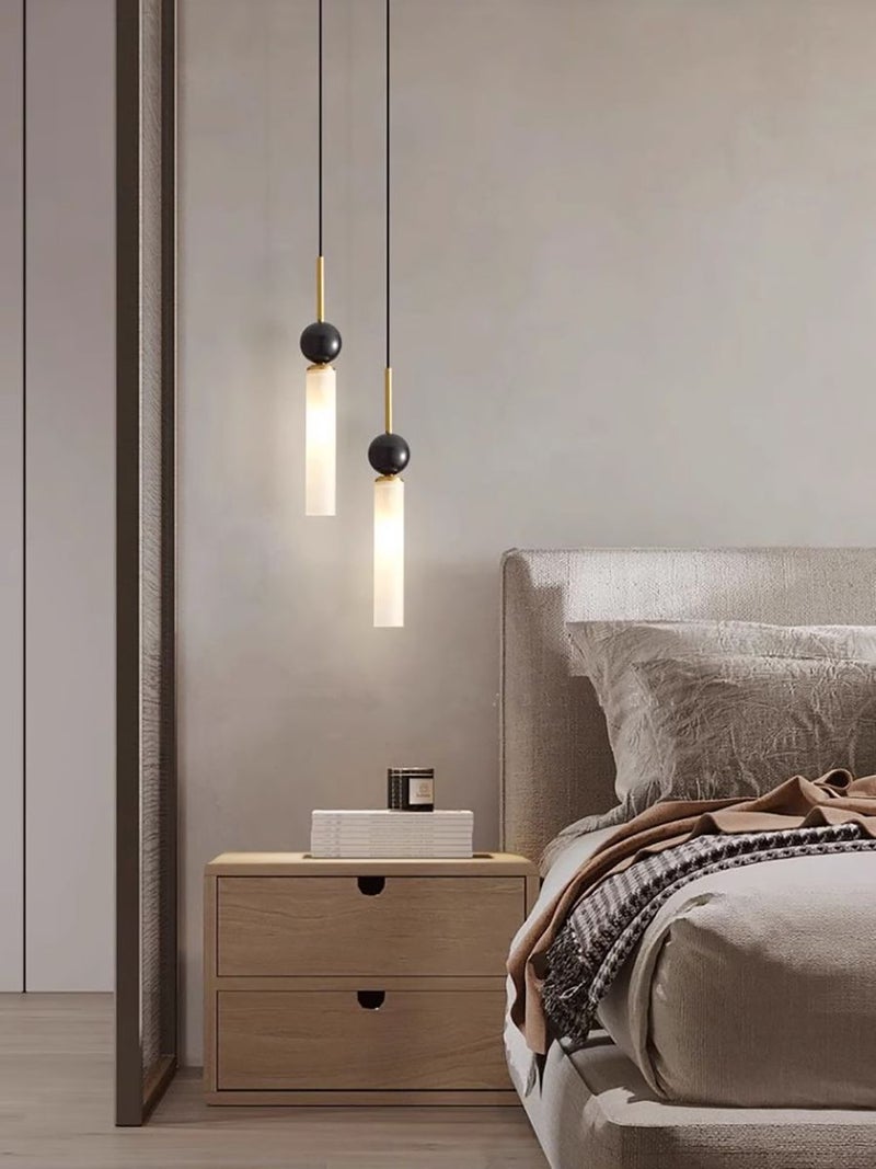 Copper & Marble LED Flush Mount Ceiling Light - Image 4