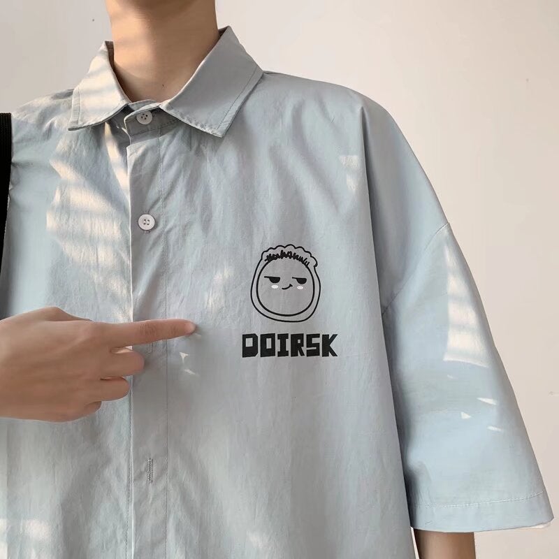 New Style Workwear Short-Sleeved Shirt Men'S Summer Thin Shirt Japanese Casual Solid Color Loose Lapel Jacket - Image 4