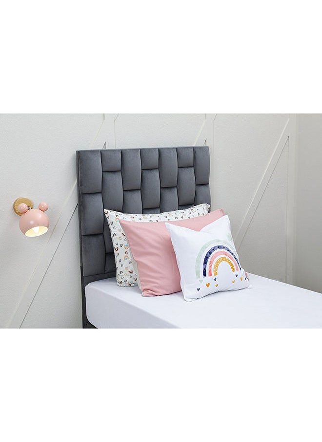 Pan Home - Diana Single Bed Velvet Grey 90x200 cm - Image 1